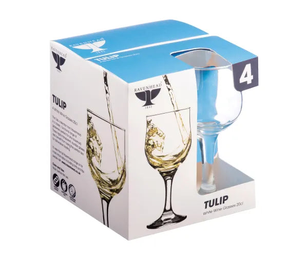 Rayware Tulip White Wine Glasses x 4 20cl