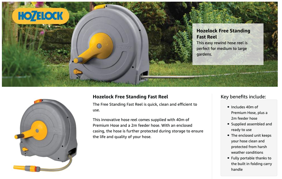 Hozelock Thru-Flow Self Layering Reel and Hose