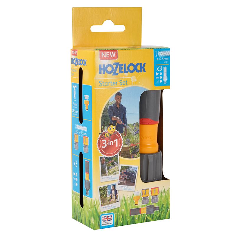Hozelock 3 in 1 Nozzle Plus & Starter Set