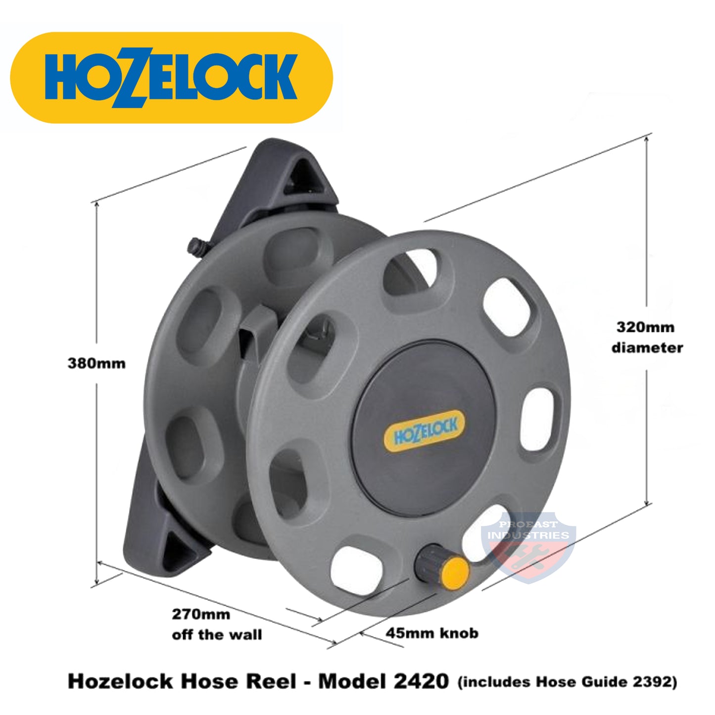 Hozelock Wall Mounted Reel with Hose Guide