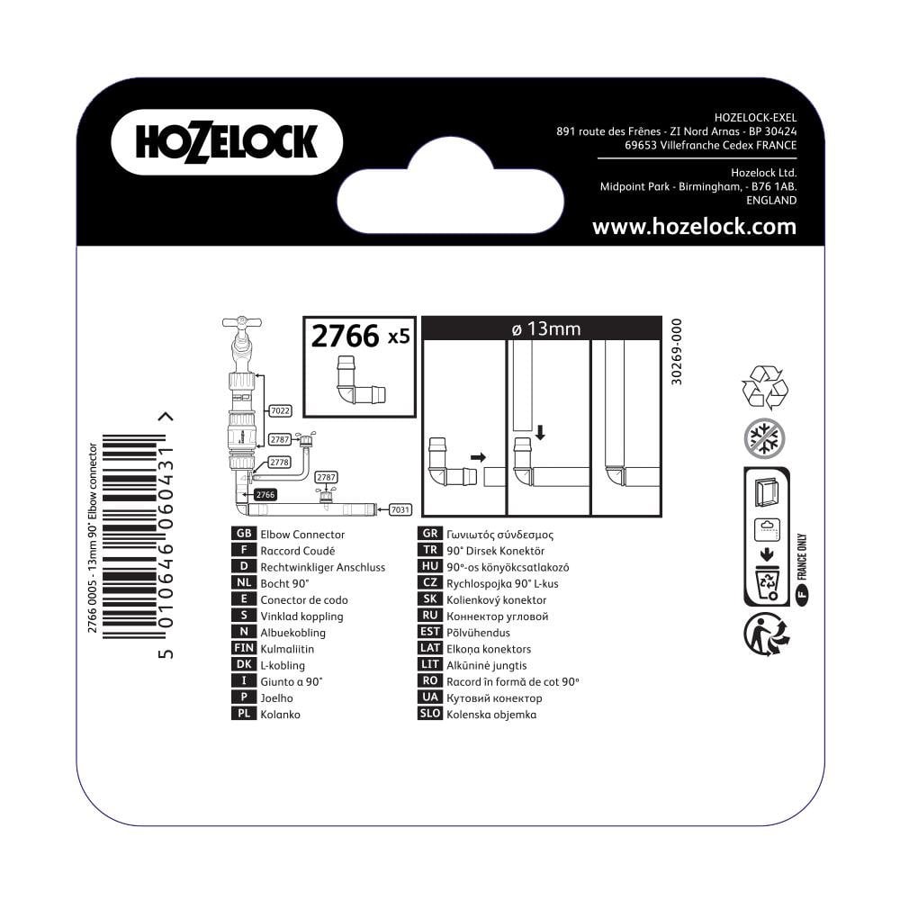 Hozelock 90° Elbow Connector 13mm
