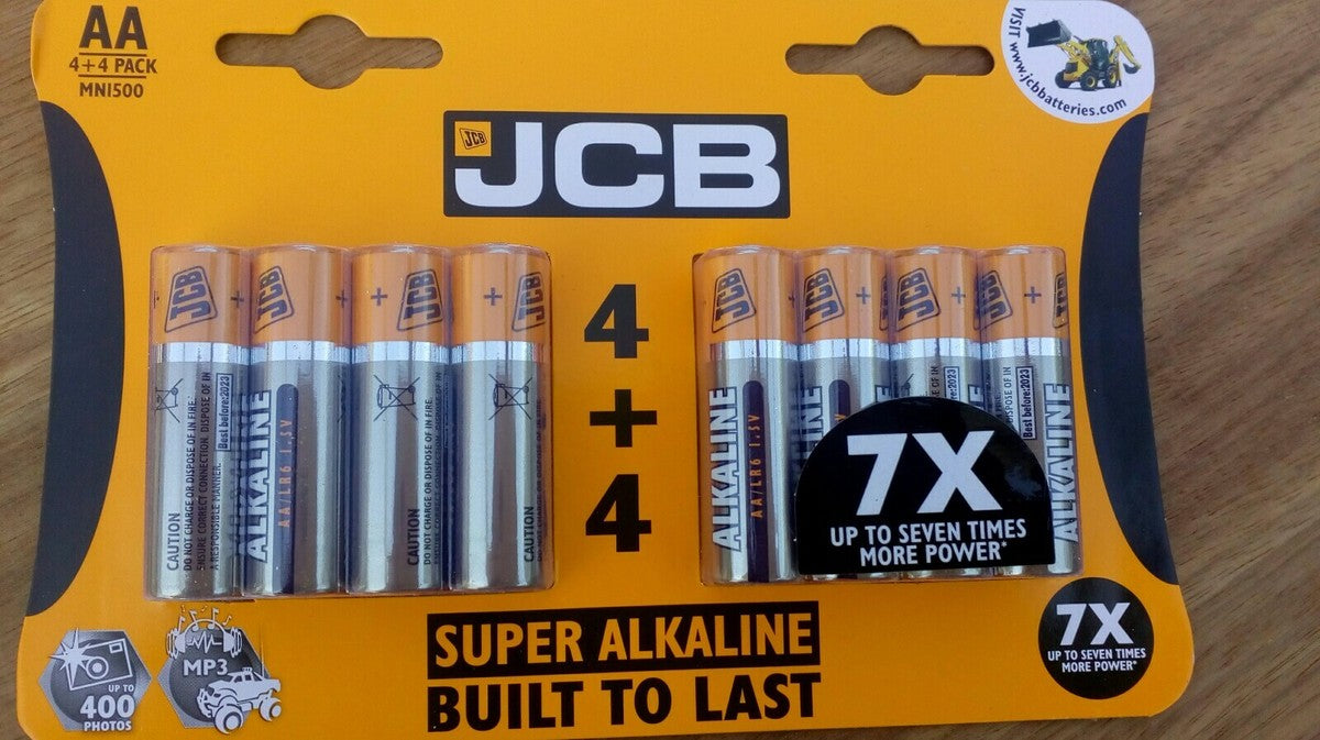 JCB Super Alkaline Batteries 4 Plus 4