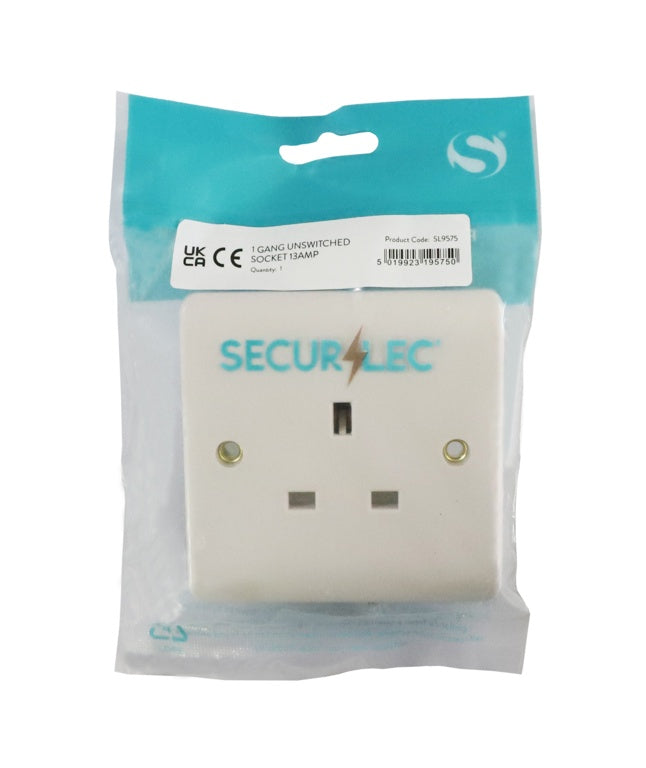 Securlec Square 1 Gang Socket