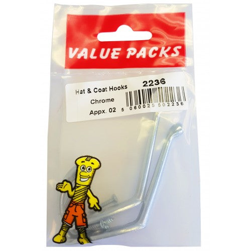 Fast Pak CHROMED HAT & COAT HOOKS