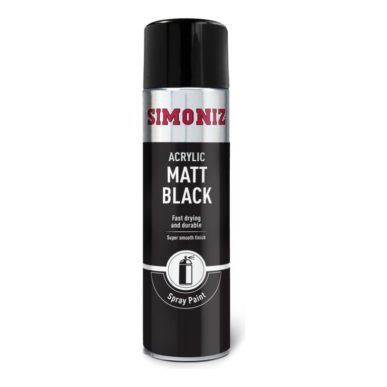 Simoniz Spray Paint - Matt Black (Aerosol) 500ml