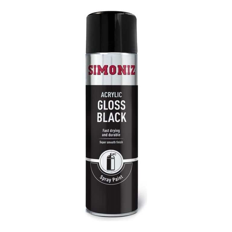 Simoniz Spray Paint - Gloss Black (Aerosol) 500ml