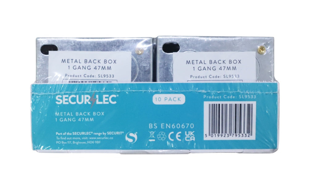 Securlec Metal Back Box 1 Gang