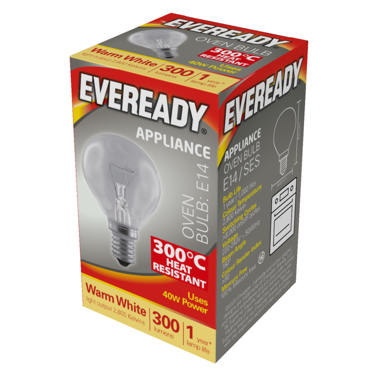 Pack 10 Lámparas Horno Eveready 40W SES