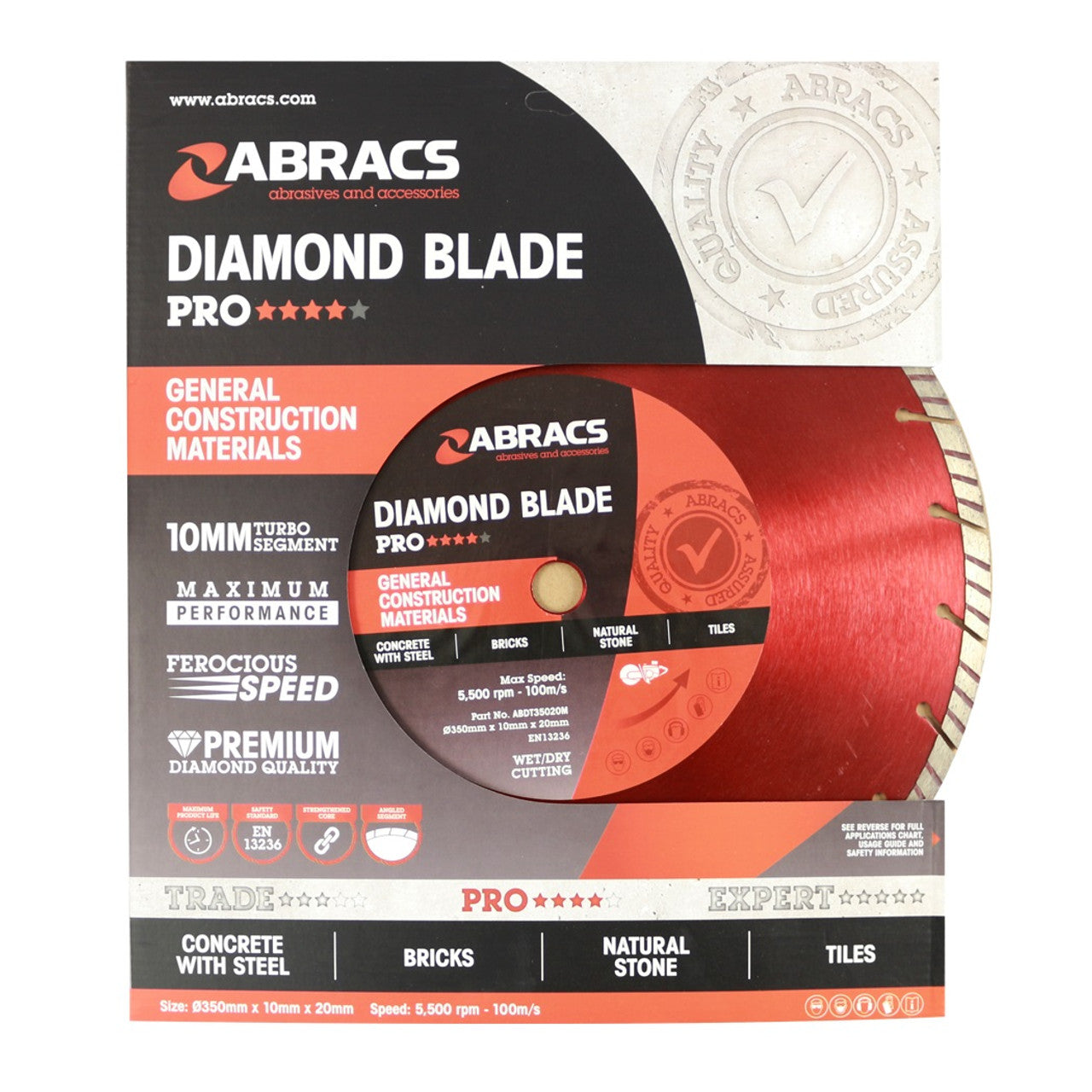 Abracs Gcm-Pro Lame Diamantée 230x10x22