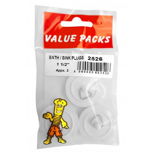 Fast Pak 1 1/2'' BATH/SINK PLUGS WHITE