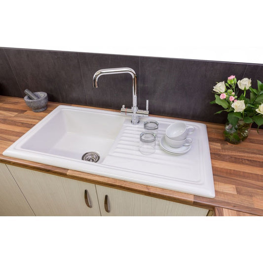 Reginox White Ceramic Reversible Sink