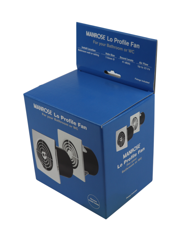 Manrose Ventilador Perfil Bajo + Temporizador Cromo