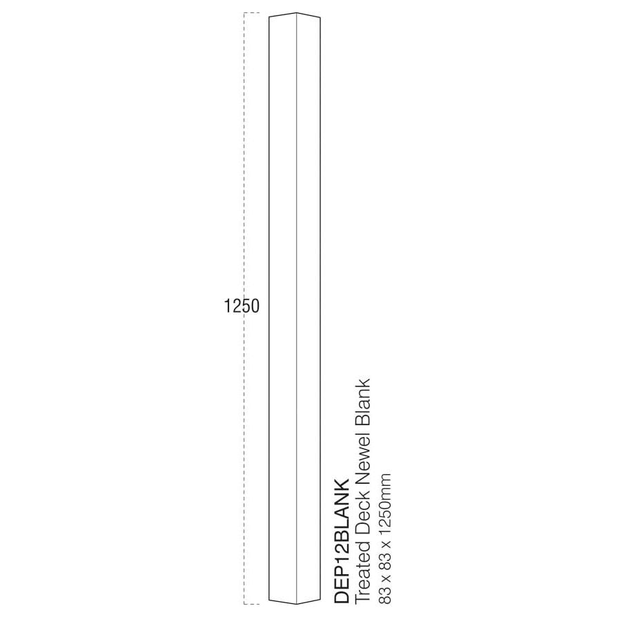 Cheshire Mouldings Decking Newel Post Square