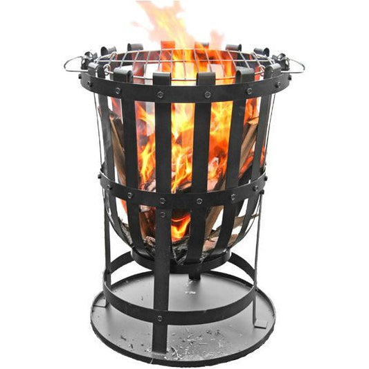 Gardeco GARDEN FIRE BASKET BRAZIER 40 CM DIA C/W BBQ GRILL