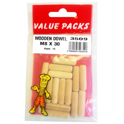 Fast Pak M8 x 30 WOODEN DOWEL
