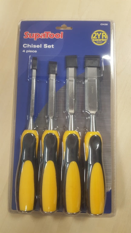 SupaTool Chisel Set With Bi Material Handles 4 Piece