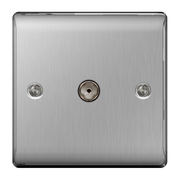 BG Brushed Steel Co-Axial Socket