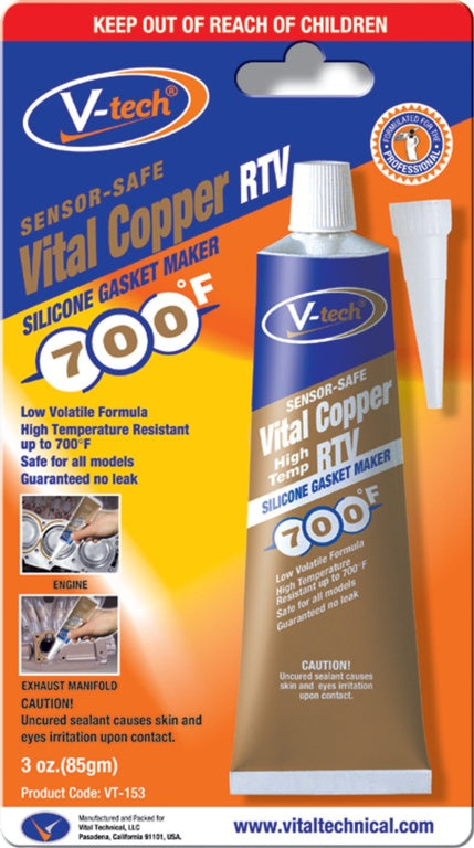Streetwize Vital Copper Rtv Gasket Makers 85gm