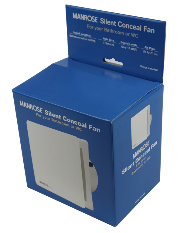 Manrose Silent Fan Conceal Timer 4"/100mm