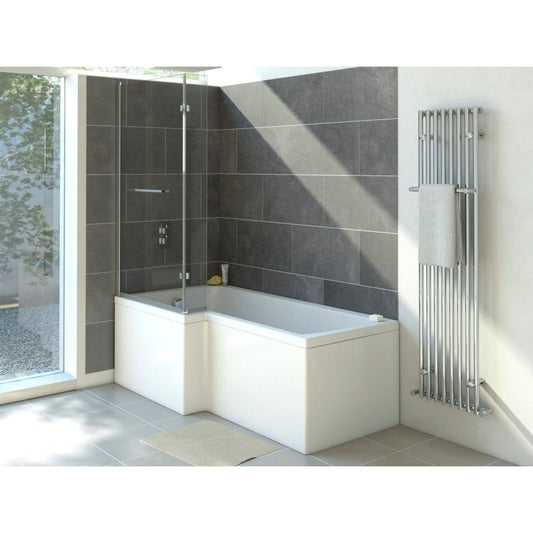Trojan Solarna L Shape Bath Screen with Towel Rail