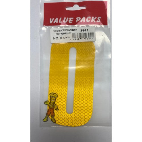 Fast Pak NUMÉRO 0 AUTO-ADHÉSIF FLUORESCENT EXTRA GRAND
