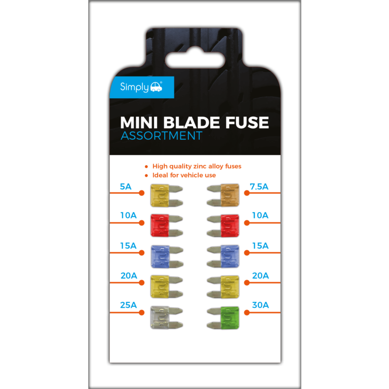 Simply Brand's Mini Blade Fuse Pack 10 Assorted