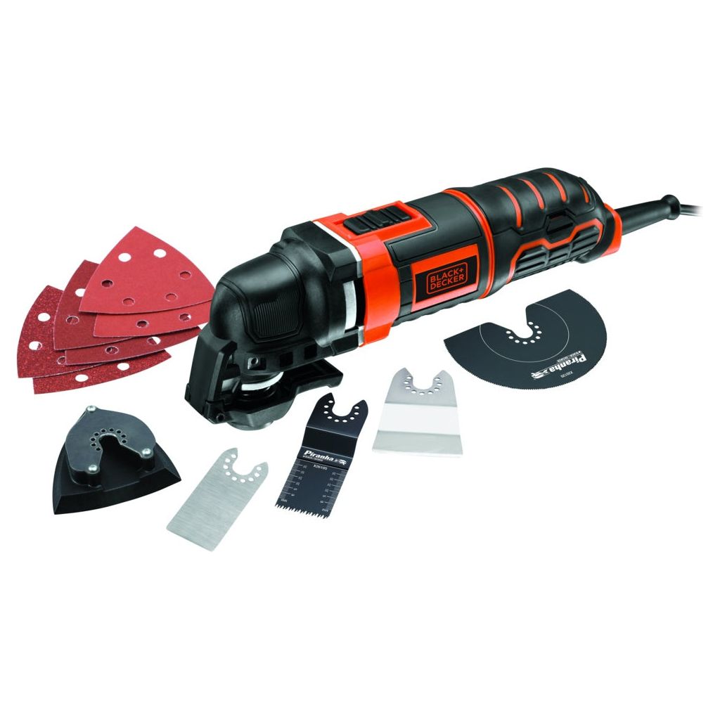 Black & Decker 300W Oscillating Multi Tool with 12 Accessories + Kitbox