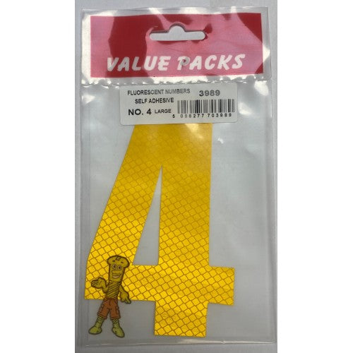 Fast Pak NUMBER 4 EXTRA LARGE FLUORESCENT SELF ADHESIVE