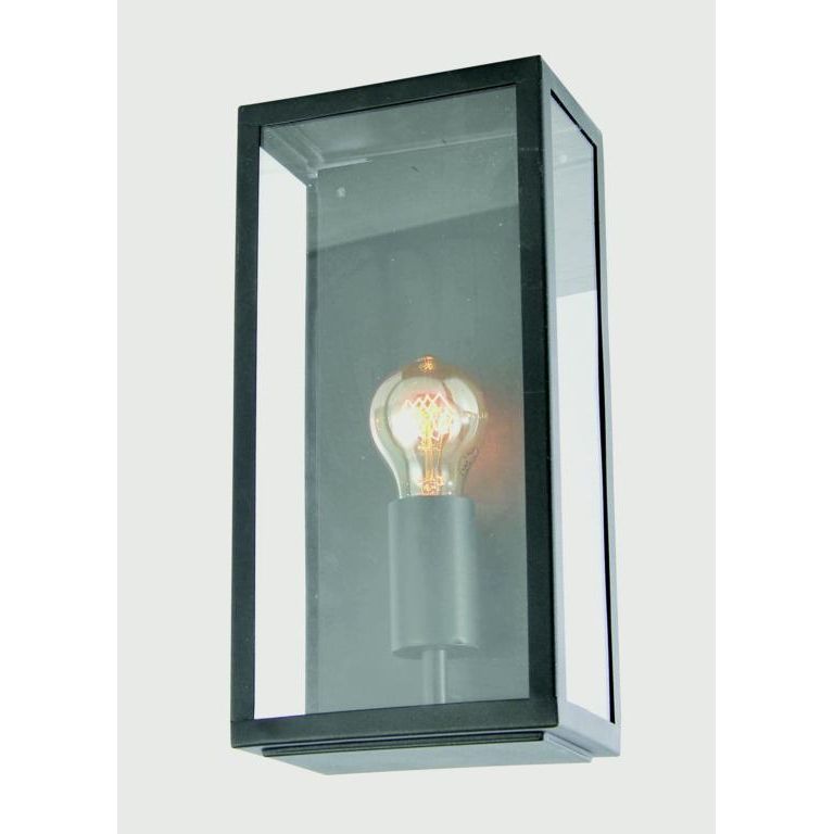Zink Minerva Box Lantern Black Stainless Steel & Glass