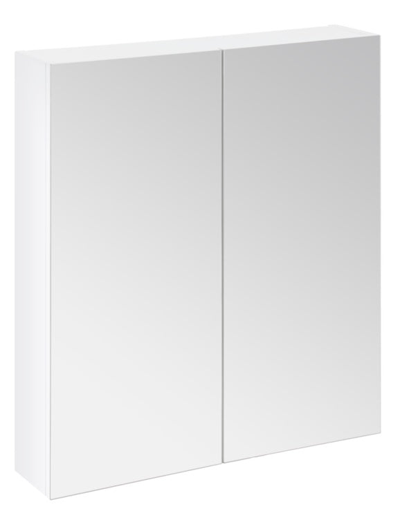 SP Avalon Gloss White Wall Hung 2 Door Mirror Cabinet 600mm