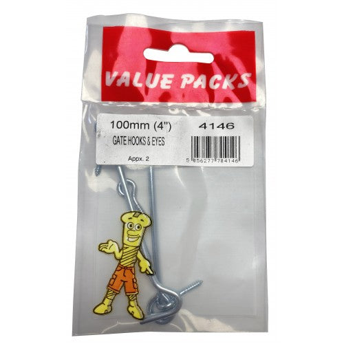Fast Pak GATE HOOKS & EYES 100mm