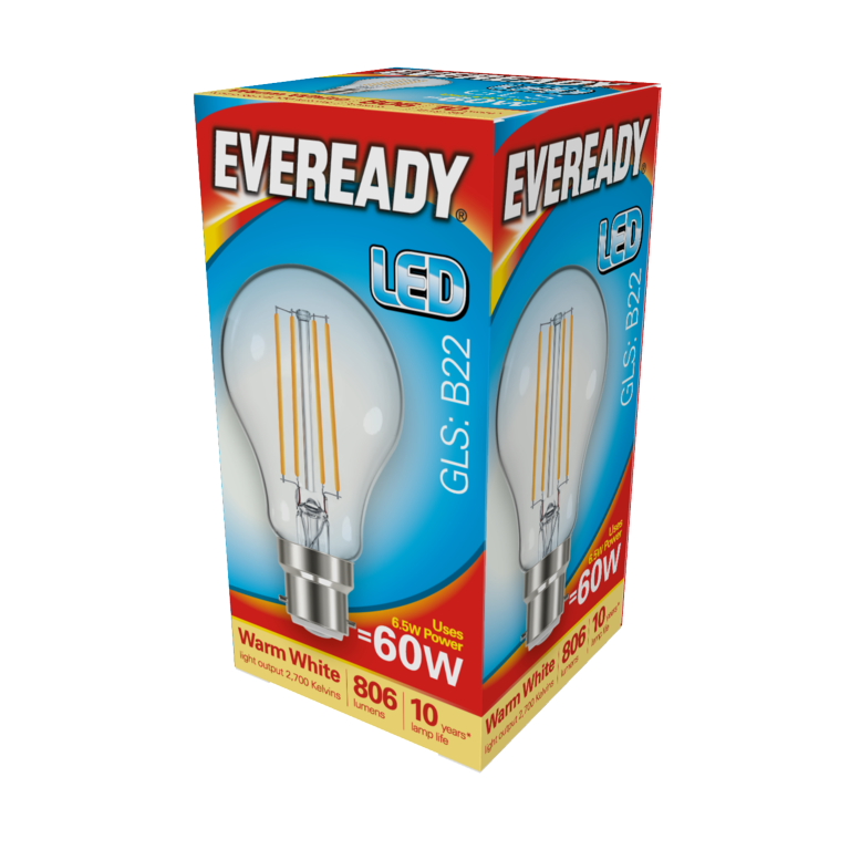 Eveready Filamento LED GLS B22 806LM BC 6.5W 27000K