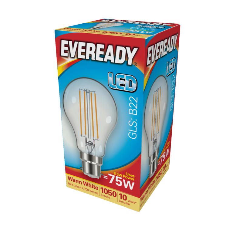 Eveready Filamento LED GLS B22 1050LM BC 8.5W 27000K