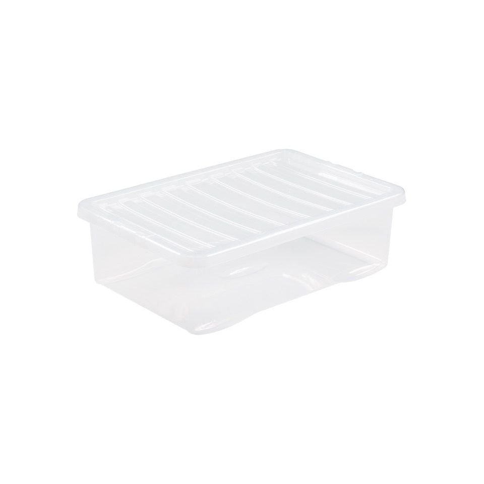 Wham Crystal Clip Lid Underbed Box 32L Clear