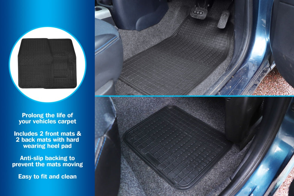 Streetwize Promotional Rubber Mat Set Black 4 Piece