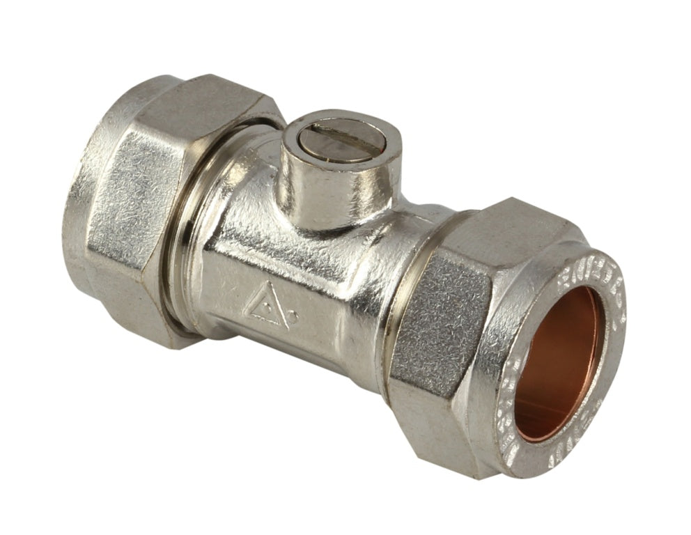 Securplumb L/P CXC Chrome Isolation Valve 15mm