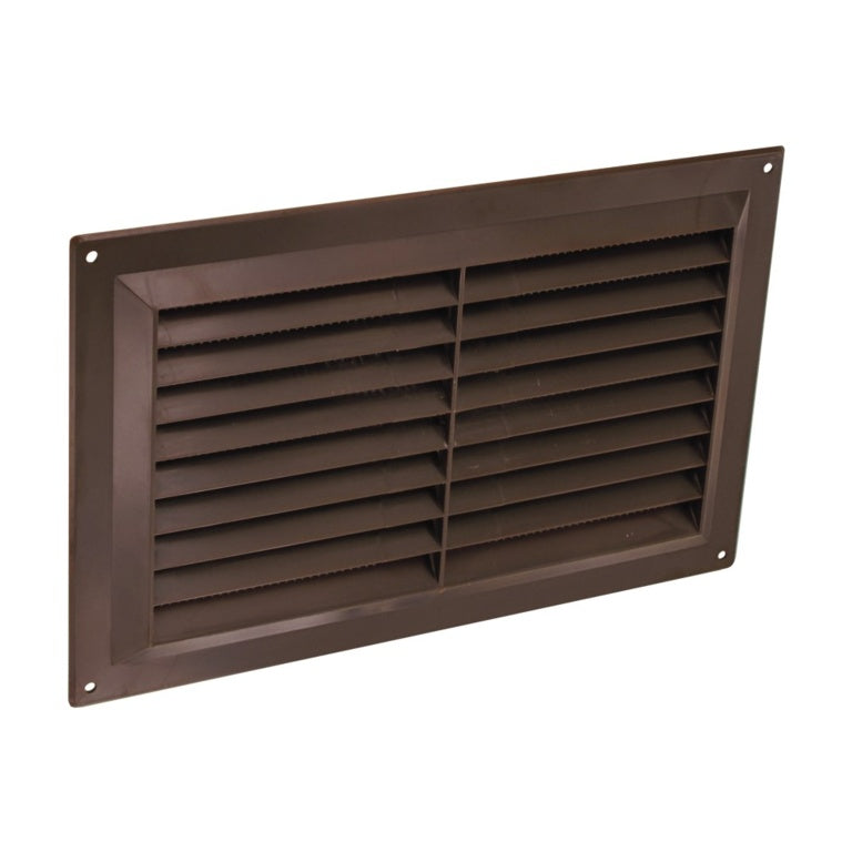 Securit Plastic Louvre Vent Brown Fixed Fly