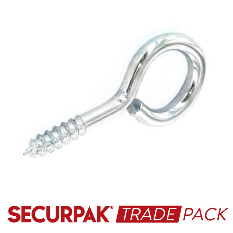 Securpak Screw Eye Zinc Plated 40mmx8 100 Pack