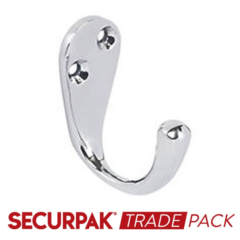 Securpak Coat Hook Cp 50mm 10 Pack