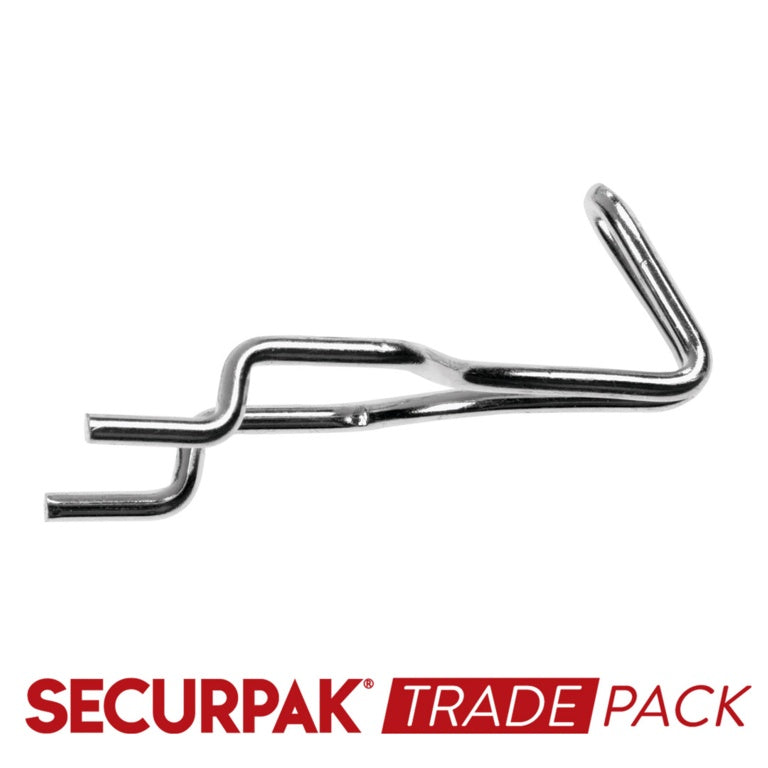 Securpak Single Pegboard Hook Zinc Plated 20 Pack