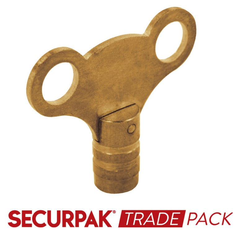 Securpak Clock Radiator Key Brass 10 Pack