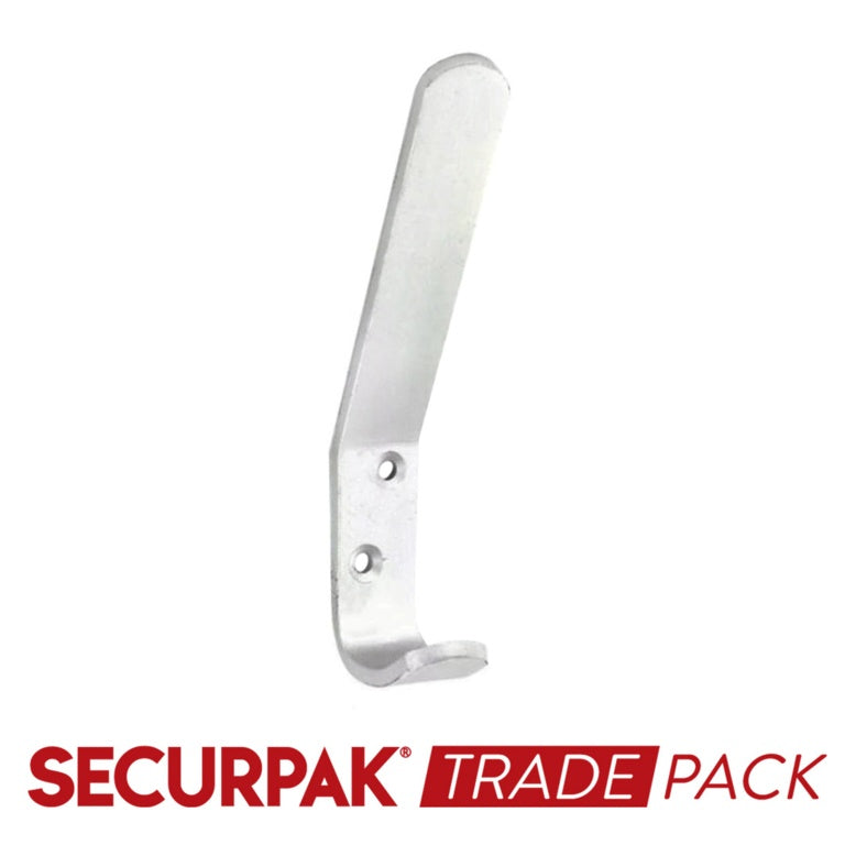 Securpak Hat & Coat Hook Alu 4mm 125mm 6 Pack