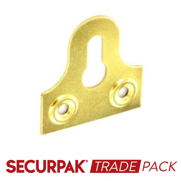 Securpak Glass Plate Slotted Brass Plated 38mm 25 Pack