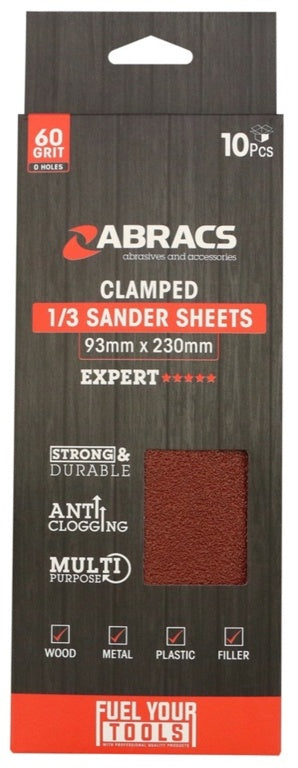 Abracs Orbital Clamped Sander Sheets 115mm x 280mm 80g
