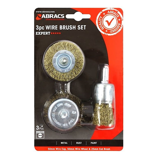 Abracs Spindle Wire Brush Set 3 Piece