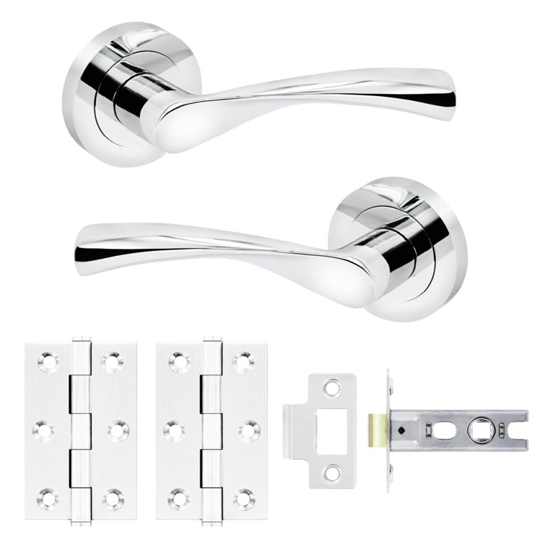 Smiths Architectural Lunar Handle Latch Pack CP 52mm rose dia.