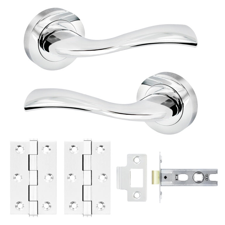 Smiths Architectural Aria Handle Latch Pack CP 52mm rose dia.