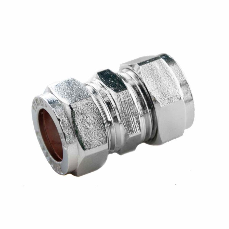 Securplumb Comp Chrome Straight Connector 15mm