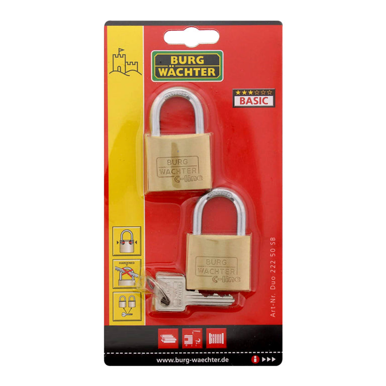 Burg-Wächter C Line Standard Shackle Padlock Pack 2