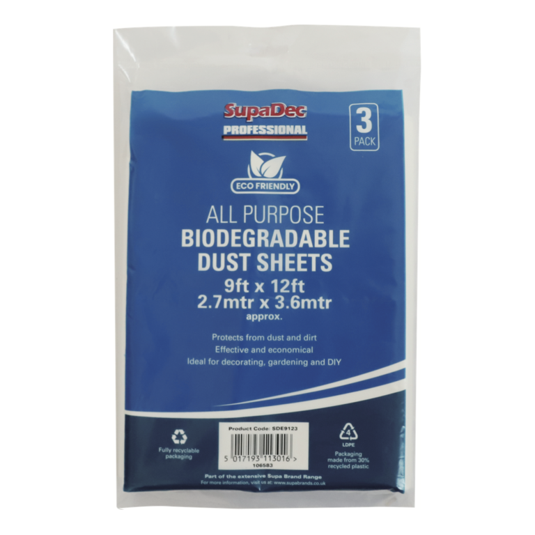 SupaDec Bio-Degradable Dust Sheet Triple Pack - 12ft x 9ft (2.7m x 3.6m)